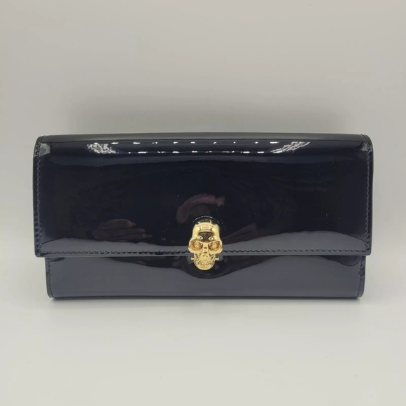 Alexander McQueen Handbags - ALEXANDER McQUEEN Black Patent Leather Continental Wallet, NWT